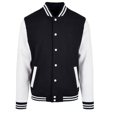 Чоловічий бомбер Build Your Brand Bb004-basic College Jacket, чорно-білий