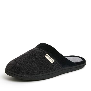 Жіночі капці-клоги Dearfoams Wide Width з chenille та стількою з стьобаної тканини, розмір 40/41 EU, чорні
