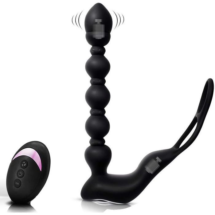 Анальний вібратор Penisring для стимуляції простати, аналплаг, масажер для пар, дildo для збільшення пеніса