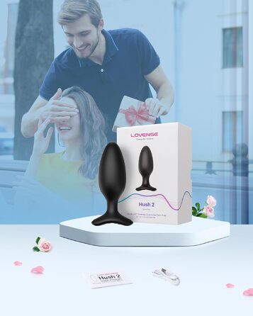 Анальний вібратор-пробка LOVENSE Hush 2 з дистанційним керуванням через додаток, силіконова, IPX7, 44.5 мм