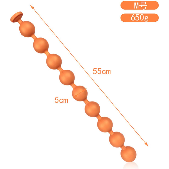 Анальні кульки Jinqian Silikon з 9 кульок, стимулятор G-точки, анальний дилататор, SM-іграшка для жінок та чоловіків (S-45 см, Ø 4 см)