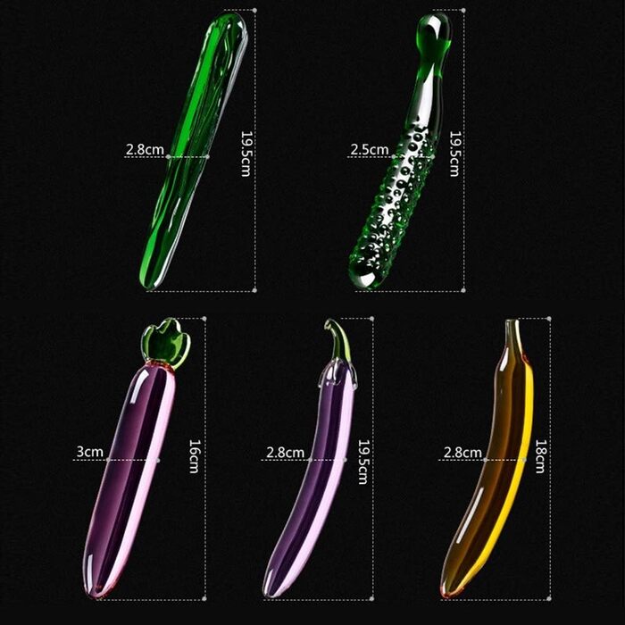 Набір з 5 скляних дildo для стимуляції G-точки, аналне використання, водонепроникні іграшки для дорослих