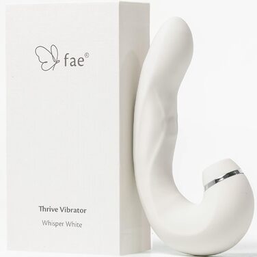 Вібратор для жінок Fae Vibration 3в1 - стимулятор G-точки та клітора з функцією масажу, вакуумної стимуляції та вібрації. Перезаряджуваний силіконовий секс-іграшка, Thrive, Whisper White