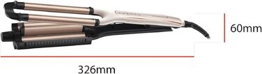 Мультистайлер 4-в-1 Remington ProLuxe CI91AW для завивки та гофре: плойка для пляжних та природних хвиль, цифровий дисплей, регулювання температури до 210°C, колір Біла троянда