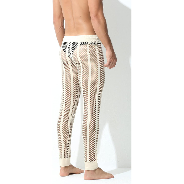 Чоловічі прозорі шорти/легінси з сітки FEOYA – сексуальна нічна сорочка, спортивні шорти, прозорі шорти з шнурком XL персикового кольору