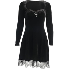 колір: сукня з довгими рукавами, чорного кольору