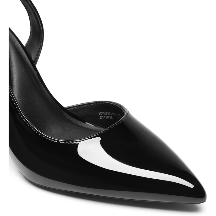 Жіночі туфлі-човники Slingback DREAM PAIRS з відкритим задником, чорні, лаковані, розмір 39 EU