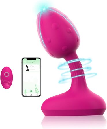 Вібратор-анальний пробка JFRong з Bluetooth, пультом ДК та додатком. Масажер простати, G-точки та анального каналу. Силіконовий секс-іграшка для чоловіків, жінок та пар (фіолетовий/рожевий)