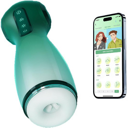 Електричний статевий аксесуар JFRong з додатком, 9 сосків, телескопічна ротація, для чоловіків, стимулятор пеніса, 3D вагіна, аудіофункції