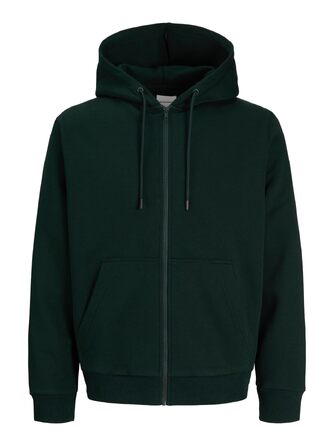 Чоловіча толстовка з капюшоном та блискавкою Jack & Jones Zip Hoodie, однотонна, колір Scarab, розмір XS