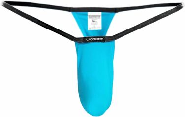 WOJOER Шорти-стрінги з горизонтальними смугами, пляжні, під одяг, еластичні, push-up, дизайнерський клубний одяг, виготовлено в Німеччині (L, Eisblau)