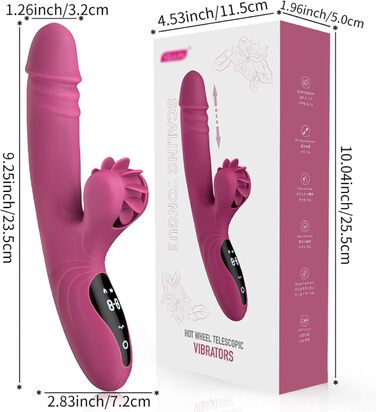 Вібратор для жінок Rabbit з 9 функцій та режимом нагріву, фіолетовий