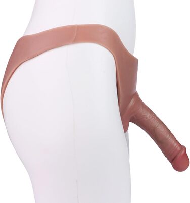 Стрінґ з кільцем для пеніса з порожнистою оболонкою – силіконовий дільдо-шкарпета для жінок та чоловіків – реалістичне подовження пеніса у вигляді трусиків з внутрішнім дільдо – секс-іграшка для пар, екстремальна