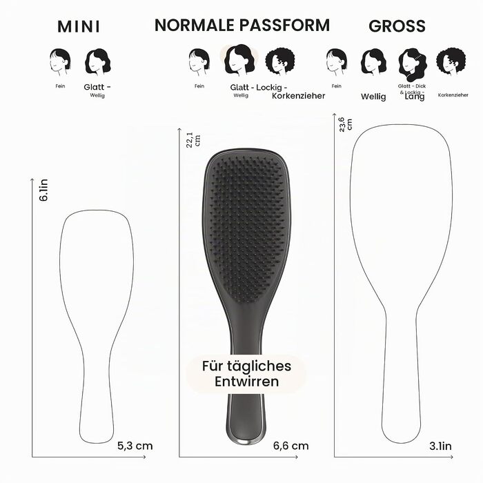 Щітка для волосся Tangle Teezer Ultimate Detangler для вологого та сухого волосся всіх типів, розплутувальна з дворівневими щетинками, Midnight Silver