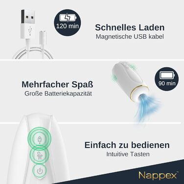 Електричний мастурбатор для чоловіків Nappex Branco з потужним всмоктуванням та вібрацією, режим оргазму - мастурбатор, кишеньковий