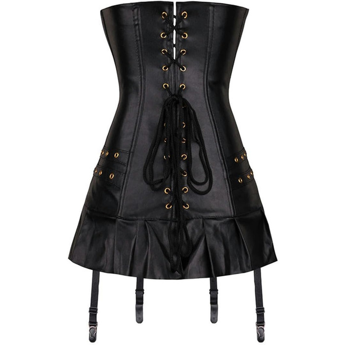 Корсет-формувальна білизна CABULE Punk-стиль, чорний, з блискавкою та бретелями, розмір XXL, артикул 8558