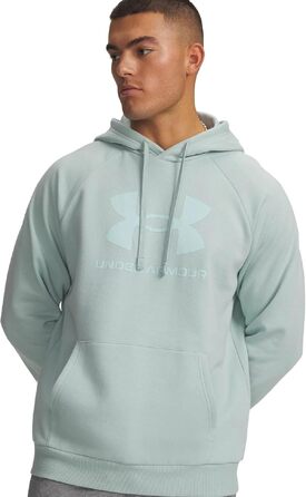 Чоловіче худі Under Armour Rival Fleece з логотипом та капюшоном, синій/м'ятний, розмір S