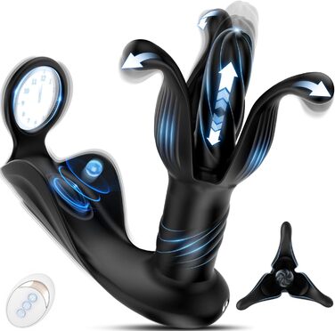 Анальні вібратори для чоловіків Soulour: стимуляція простати, 4 режими, анальний плагін з кільцем для пеніса та вібрацією мошонки, 9x9 режимів, преміум якість