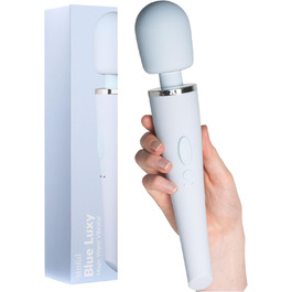 Масажний стрижень для жінок Luxy: потужний, тихий, водонепроникний вібратор з 10 режимами - сріблястий (блакитний)
