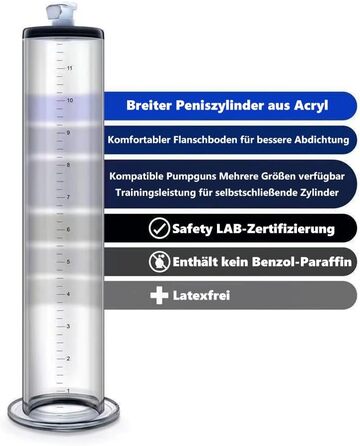 Аксесуар для помпи для пеніса Hmxseu: прозоре трубкове кільце з маркуванням для збільшення та стимуляції пеніса (22.9*3.9 см)