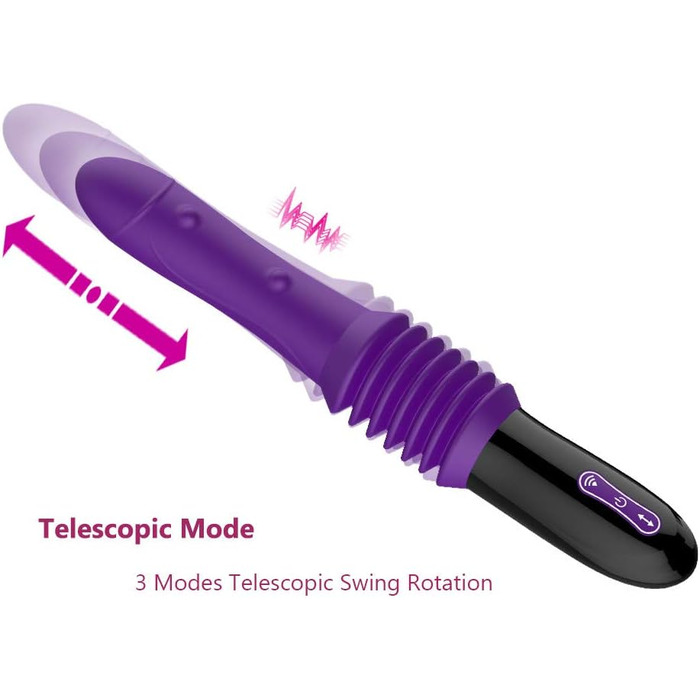 Автоматичний мастурбатор-пістолет з 10 режимами вібрації, телескопічною функцією, реалістичним заходом. Іграшка для дорослих для жінок, фіолетовий