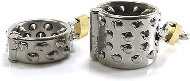 Сталевий кільцеподібний пристрій для чоловіків з шипами, для розтягування яєчок, кільце для яєчок, бондേജ്, замок для яєчок, сталевий еротичний аксесуар для чоловіків (L)