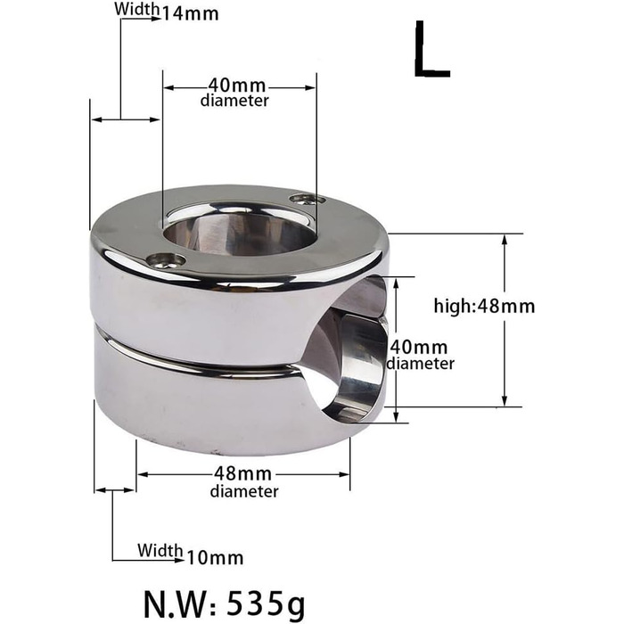 Металевий розтягувач яєчок з шестигранним ключем, важкий, для чоловіків. Розтягувач яєчок, кільце для яєчок, кільце для статевого члена, еротичні інтимні іграшки (L)