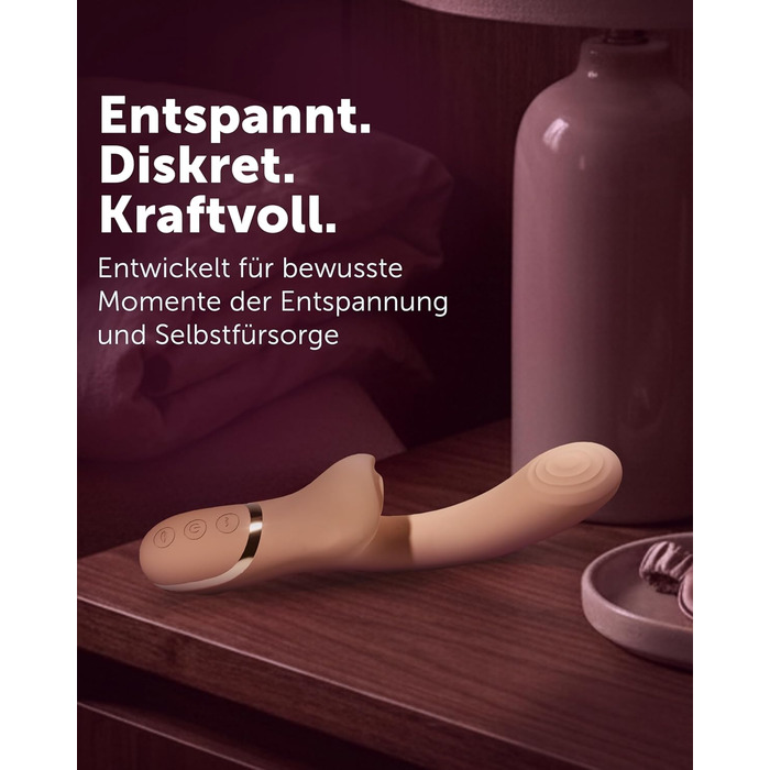 Вібратор Intima Félin Druckwellen для жінок – стимулятор клітора з насадкою-помпою + вібратор G-точки – подвійна функція помпи та вібрації, 20 режимів, тихий та перезаряджуваний – Mocca Mouse