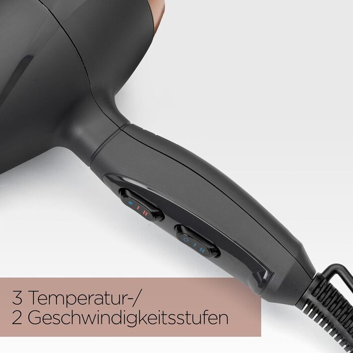 Фен для волосся BaByliss Smooth Pro 6709DE з дифузором, 2100 Вт, іонна технологія проти пухнання, 3 температурні режими, чорний