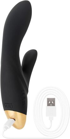 Вібратор Amorelie Virgo Premium для клітора та G-точки, чорний, 2x7 режимів, подвійний мотор