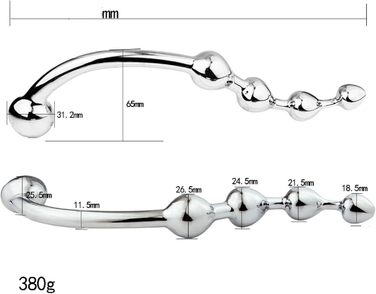 Металевий анальний плагін з нержавіючої сталі - дилдо для дорослих, унісекс. Іграшка для секс-ігор, мастурбації. Довгий бат-плаг, секс-машина.