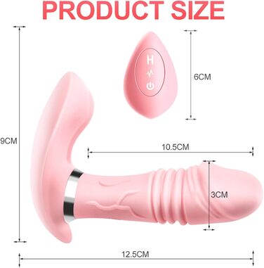 Портативний вібратор-телескоп з підігрівом, анальний та G-Spot стимулятор, бездромовий пульт керування, для дорослих