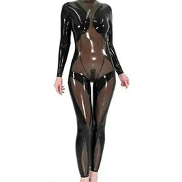 Костюм-комбінезон з латексу GAYLOP 100% Gummi, чорний, сексуальний, нарядний, для косплею, вечірки, розмір XS-XXL, 0.4mm, M