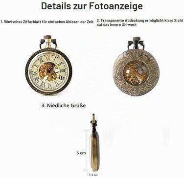 Чоловічий кишеньковий механічний годинник BOSHIYA Vintage Steampunk: скелетон, підзавод, світозарядні стрілки, бронзовий колір, модель B-2