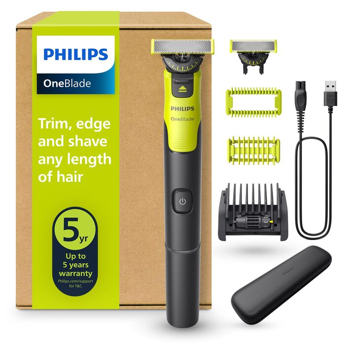 Електричний тример та бритва Philips OneBlade 360 Face & Body з Bluetooth та набором насадок для обличчя та тіла, QP4631/30