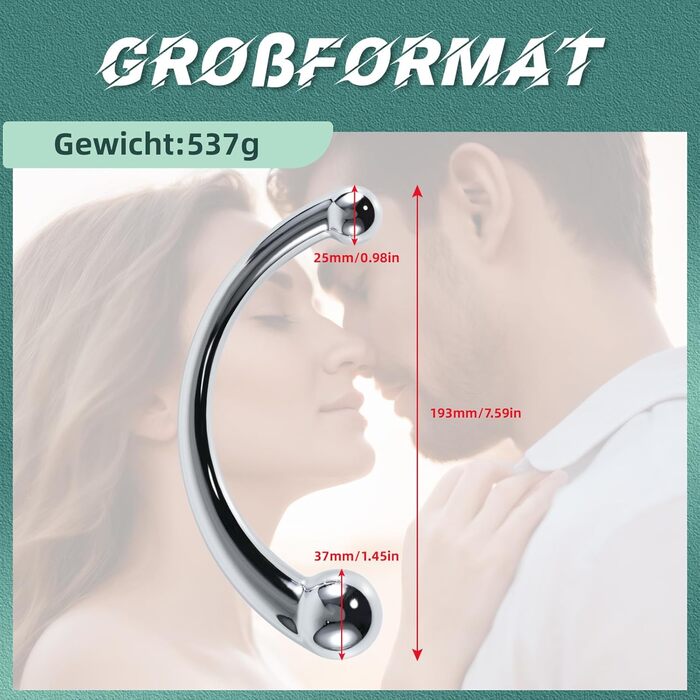 Анальний плагін AMZABEE з подвійним наконечником, металевий, масажер G-точки, дildo, унісекс, для дорослих