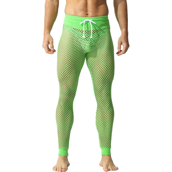 Чоловічі шорти-сетка YUFEIDA з дихаючого матеріалу, регульовані, спортивні лосини (Зелений, XL)