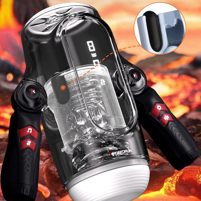 Електричний мастурбатор для чоловіків з LCD-дисплеєм, 9 режимів насосу та 5 режимів вібрації