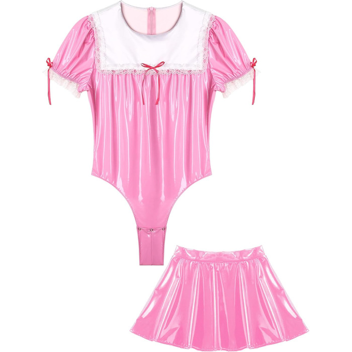 Костюм покоївки CHICTRY для чоловіків, чоловіча спідня білизна, косплей, рожевий (M)