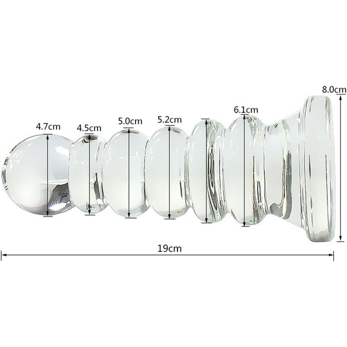 Анальні кульки зі скла OnundOn - великі, діаметр 8 см - іграшки для пар