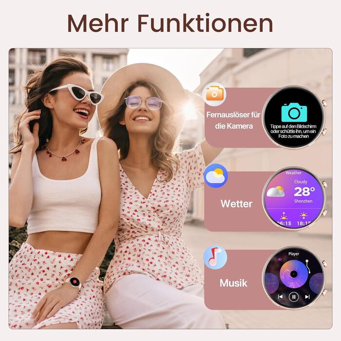Смарт-годинник WalkerFit для жінок з Bluetooth-дзвінками, 1.39
