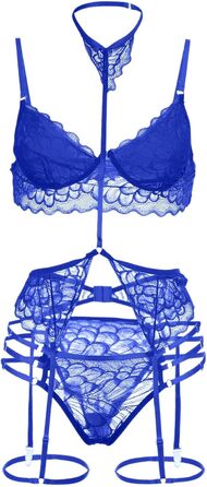 Сексуальна комплексна білизна WILLBEST для пишних жінок: мереживний халат та боді (білий, червоний, XXL)