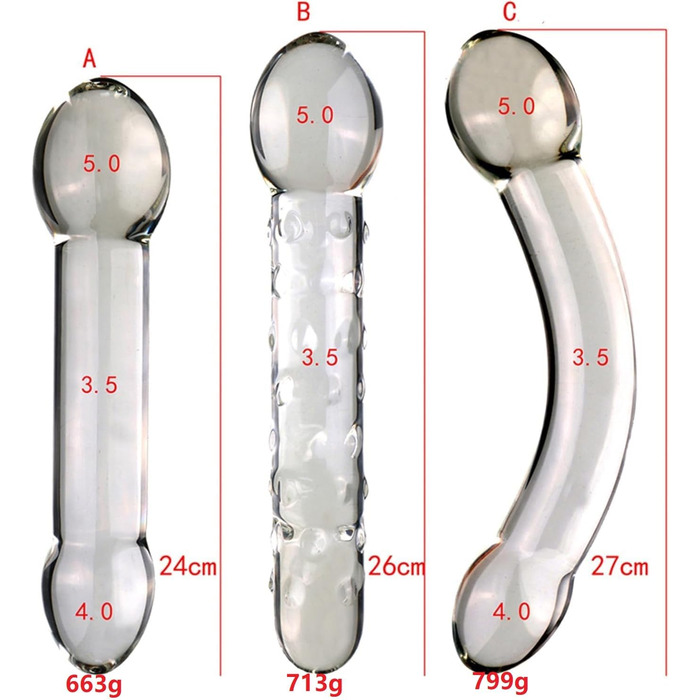 Скляний анальний плагін XXL (5 см) - Скляний дило, анальні кулі, плагін для анального сексу, мастурбація для чоловіків та жінок