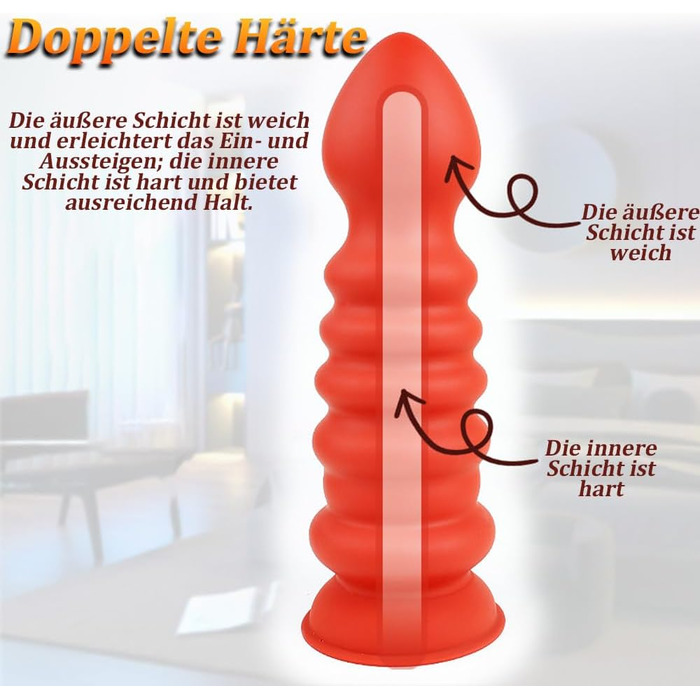 Анальний плаг з м'якого силікону Kuaecr – великий дилдо для ануса з присоскою, тренажер для ануса, іграшки для дорослих (S)