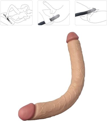 Двосторонній дилда Zooma з реалістичного силікону, ультра-довгий, для жінок та чоловіків