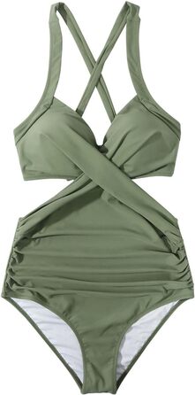 Купальник суцільний жіночий Einteiliger Monokini Pushup Wrap, зелений колір - 2026
