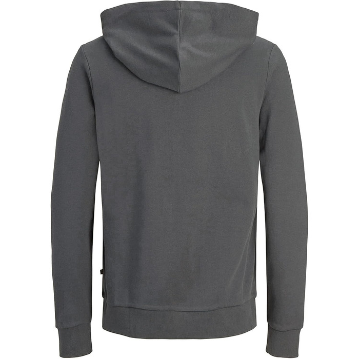 Чоловіча толстовка-худі на блискавці JACK & JONES Jjeholmen Noos, сіра (Asphalt), розмір XL, Regular Fit