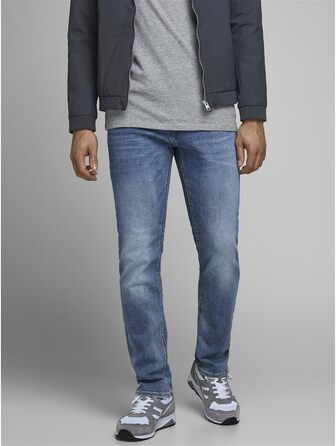 Чоловічі джинси Jack & Jones JJORIGINAL Slim Fit синього кольору (33W / 30L)