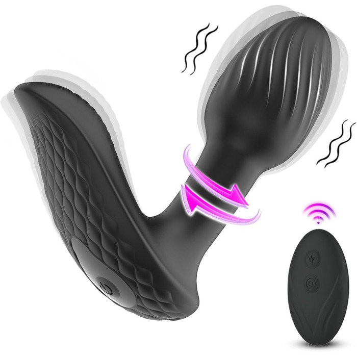 Анальні вібратори PQKuss з ротаційним ефектом: масажер простати, стимулятор, анальний дildo для пар, 9 режимів вібрації