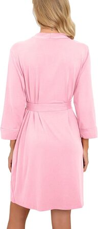Жіночий халат PrinStory Kimono 3/4 рукави, чорний/рожевий (M) - легкий халат для дому